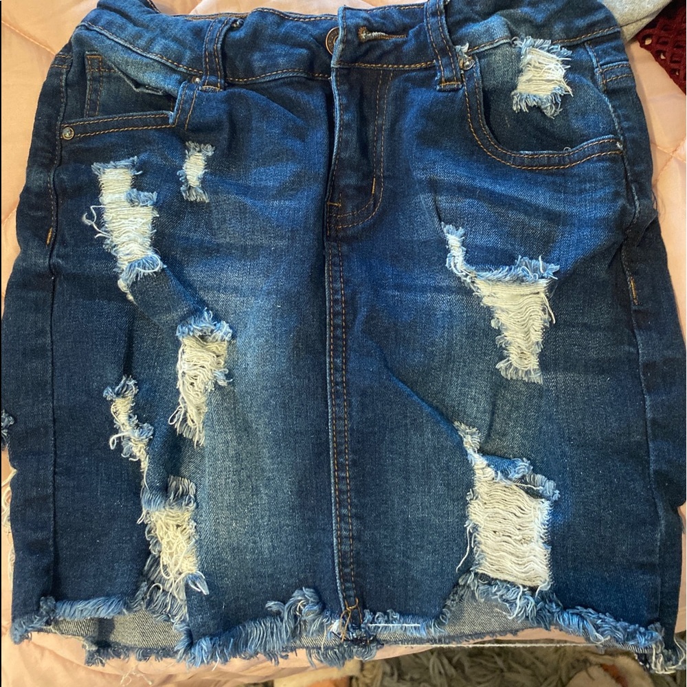 Mini ripped  skirt
